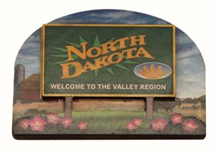 north dakota state welcome sign wood fridge magnet 2
