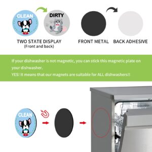 MORCART Dishwasher Magnet Clean Dirty Sign Indicator, Cute Universal Double Sided Dish Washer Refrigerator Magnet, Funny Cat Dog Design