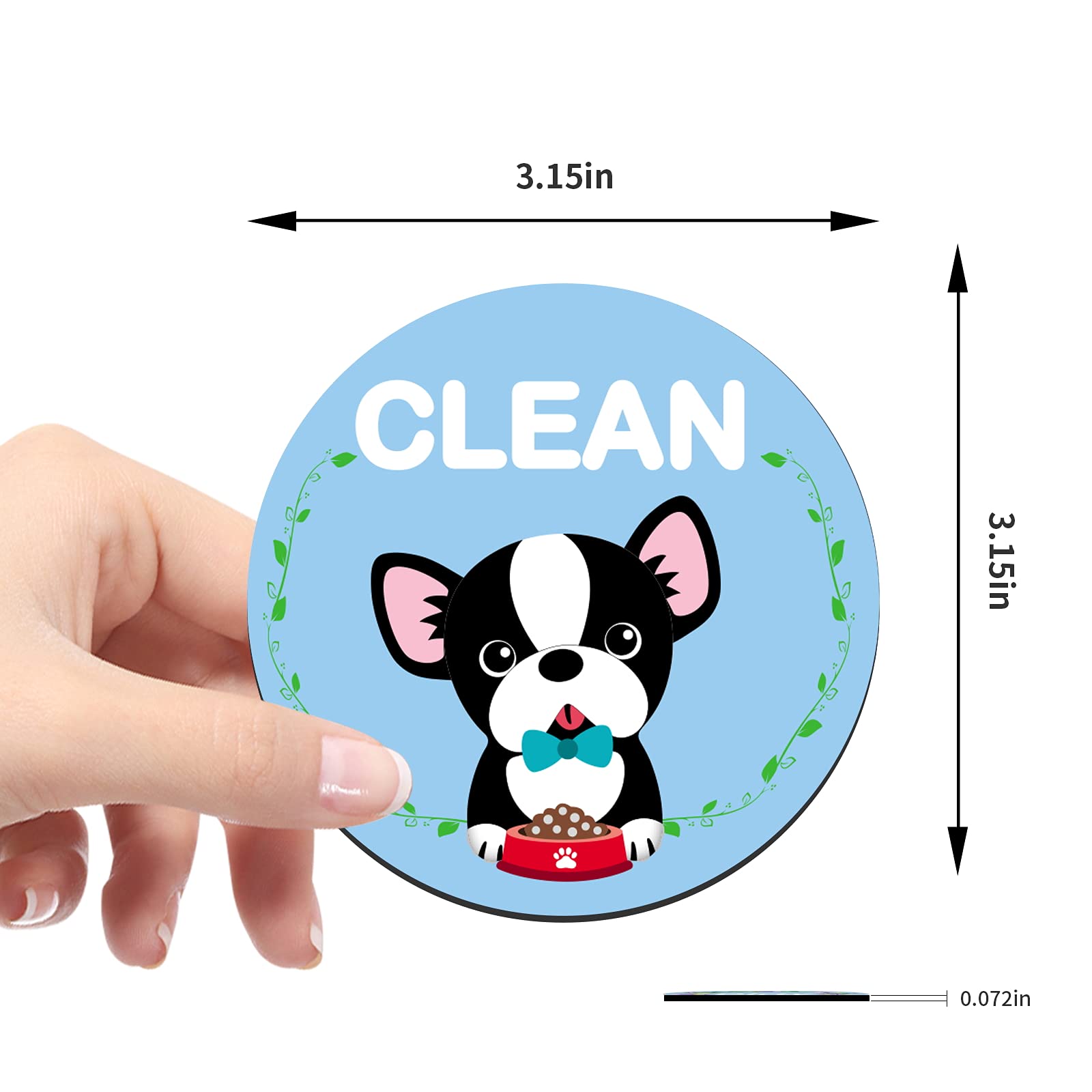 MORCART Dishwasher Magnet Clean Dirty Sign Indicator, Cute Universal Double Sided Dish Washer Refrigerator Magnet, Funny Cat Dog Design