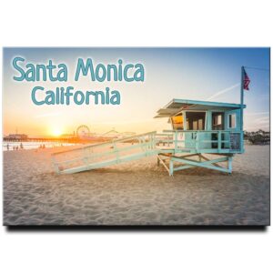 santa monica pier and beach fridge magnet california travel souvenir los angeles