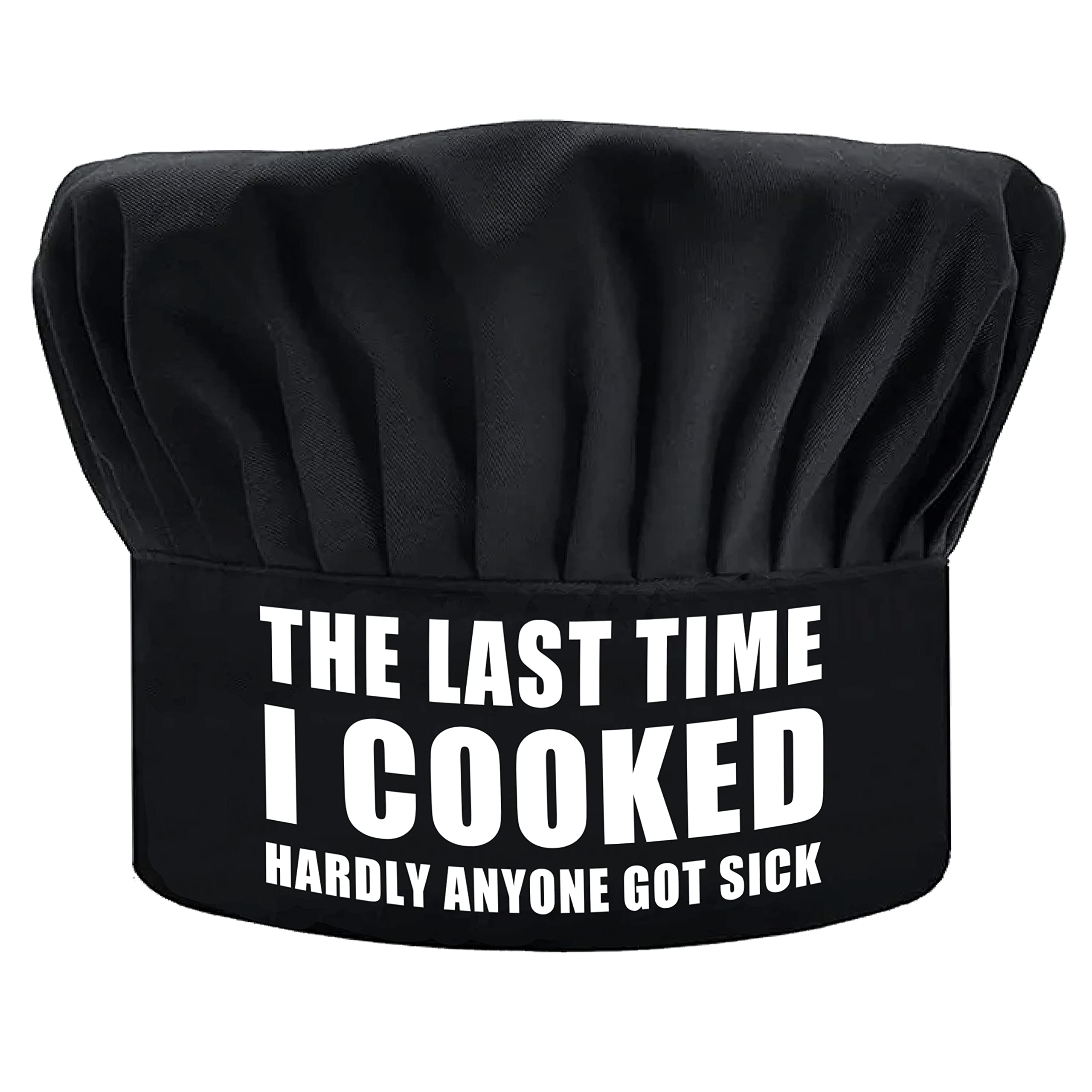 Funny Cotton Chef Hat The Last Time I Cooked, Black Adjustable Kitchen Cooking Hat for Men, Women, Mom, Dad, Friend, Chef Cooking, Baking Cap