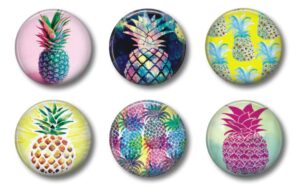 pineapple magnets - cute whiteboard magnets for office, locker or refrigerator