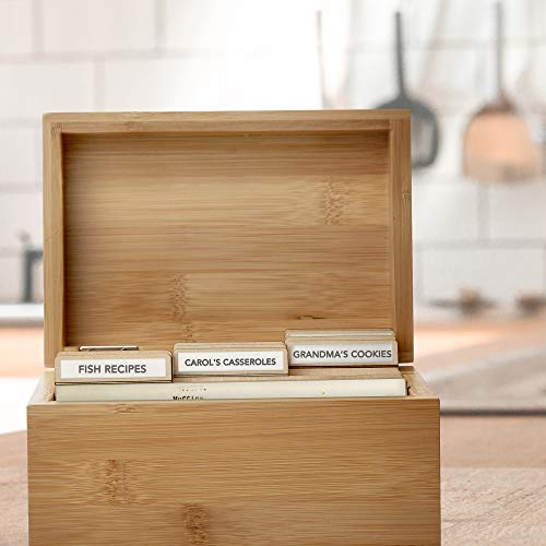 Prosumer’s Choice Blank Customizable Real Wood Recipe Cards | Versatile Dividers for Easy Storage of 4x6 inch Notecards | File Organizer and Storage for Home and Kitchen | Recipe Sorter