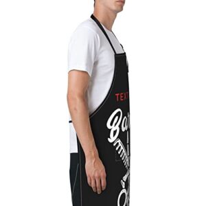 Fovanxixi Custom Barber Apron Skull Barber Get Faded Hair Stylist Apron for Women Men, Personalized Text Logo Hair Cutting Apron, Customized Salon Bib Aprons for Hairdresser Barbershop