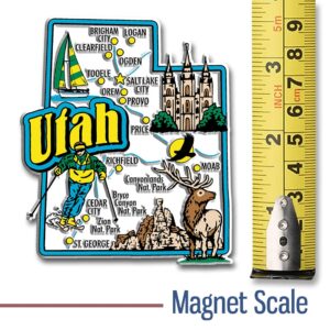Utah Jumbo State Magnet by Classic Magnets, 3" x 3.5", Collectible Souvenirs Made in The USA