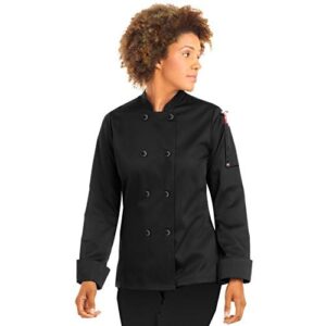 on the line by chefuniforms.com women's classic long sleeve chef coat - chef coat women, black chef coat, women's chef jackets, womens chef coat, chef coat, chef uniform for women