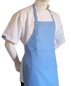 CHEFSKIN ADULT APRON WITH POCKET, POLYESTER FABRIC SUPER LIGHTWEIGHT AND COMFORTABLE EASY WEAR, EASY WASH, WONT FADE WONT SHRINK AVAILABLE IN WHITE, BLACK, LIME, GREEN, BABY BLUE, ROYAL BLUE, NAVY