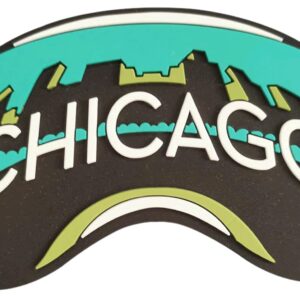 Vagabond Heart Chicago Illinois PVC Fridge Magnet - Chicago Bean Souvenir