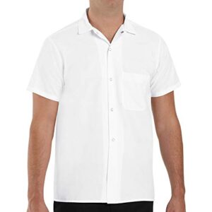 red kap chef designscook shirt , white, short sleeve medium
