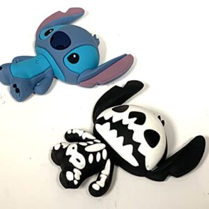 Monogram Disney Lilo and Stitch 3D Foam Magnet Set - Stitch & Stitch Skeleton Magnets - Magnet for Refrigerators and Lockers