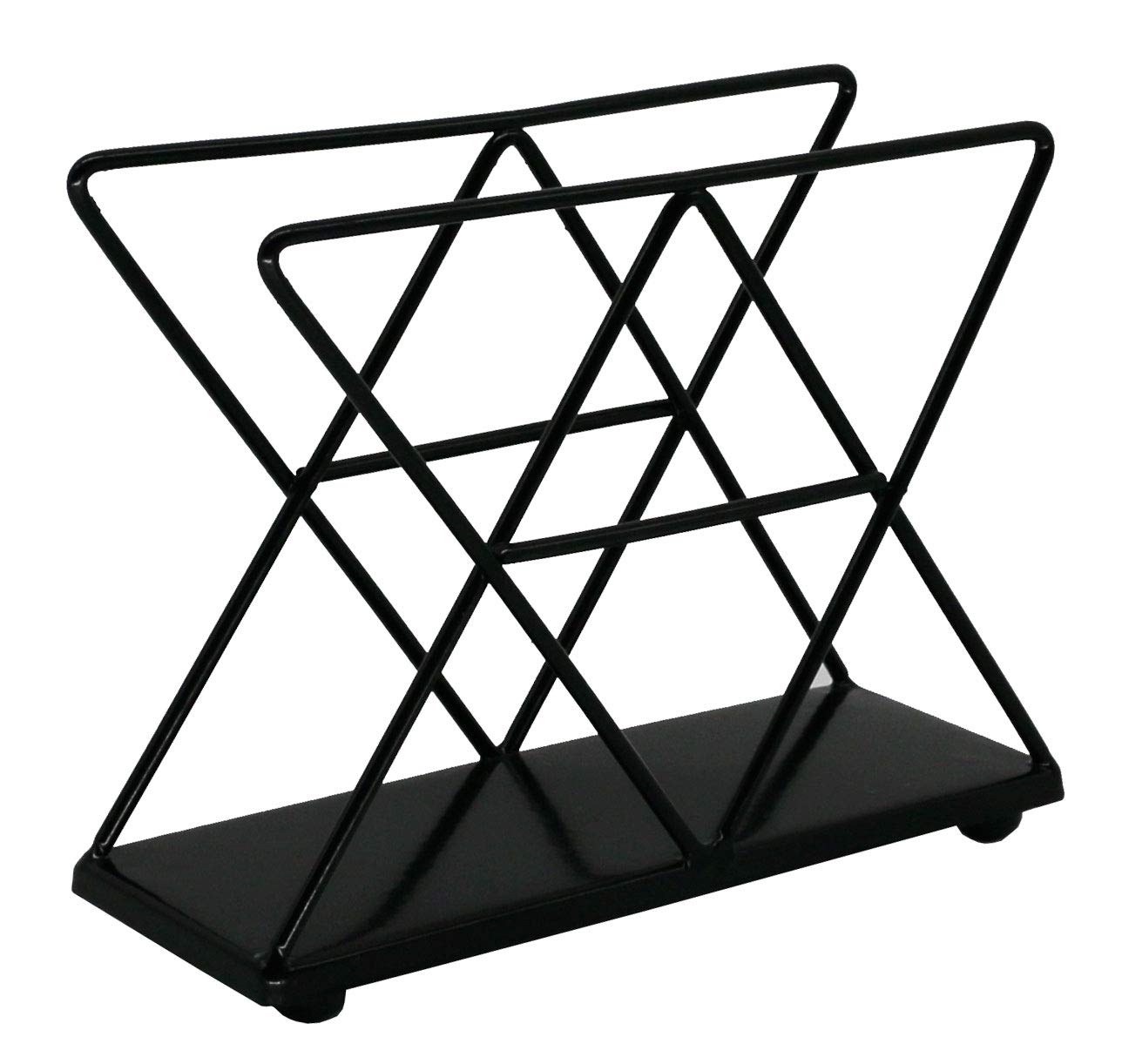 OwlGift Black Modern Geometric Triangle Metal Wire Upright Napkin Holder