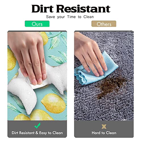 Dish Drying Mats for Kitchen Counter, Absorbent Quick Dry Dish Mat Drying Kitchen Mat, Non-Slip Rubber Backed Lemon Kitchen Drying Mat 18"X24"