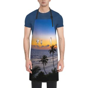 Personalized Aprons with Two Pockets Custom Apron for Men Design Your Own Photo Logo Name Chef Apron Free Regulating Length Durable Waterproof Kitchen Cooking Apron for Painting Grill Baking Unisex