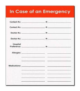 emergency contact magnetic sign for children and elderly by dcm solutions (burnt orange, 10.5" h x 9" w)