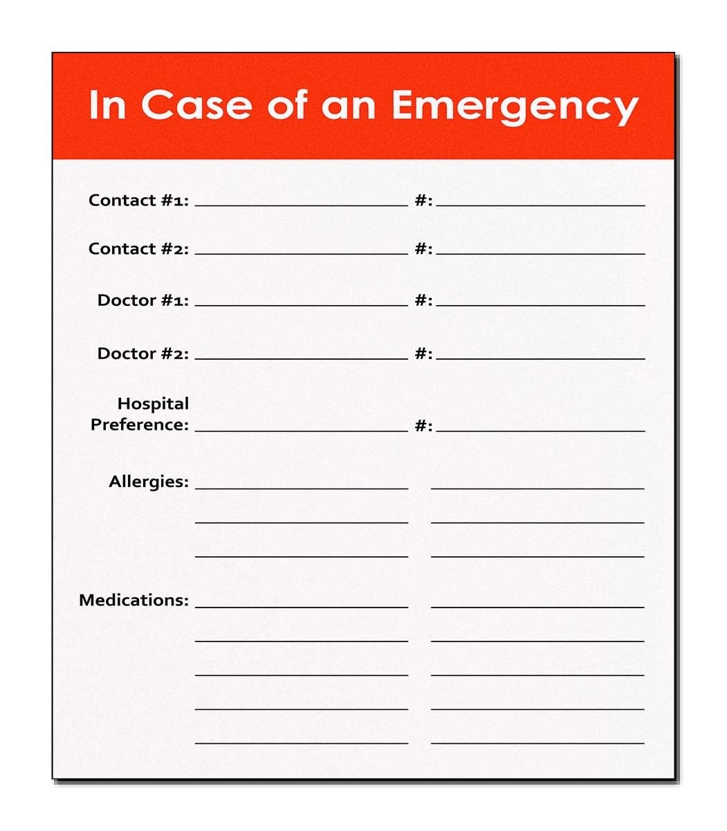 Emergency Contact Magnetic Sign For Children And Elderly By DCM Solutions (Burnt Orange, 10.5" H x 9" W)
