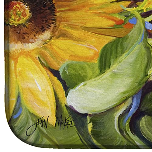 Caroline's Treasures JMK1122DDM Sunflowers Dish Drying Mat Absorbent Dish Drying Mat Pad for Kitchen Counter Dish Drainer Mat for Countertop, 14 x 21", Multicolor