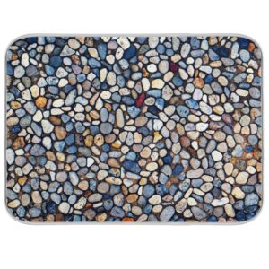 colorful stone texture dish drying mats 16 x 18 inch super absorbent microfiber dish drainer rack mats soft heat resistant drying protector pad for kitchen counter sinks dining table