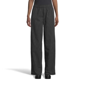 uncommon threads womens yarn dyed baggy chefs pants, pin stripe, medium us
