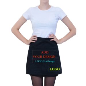 shmimy personalized custom waist apron for men women kitchen cooking aprons customized with pockets name text logo picture