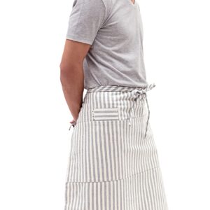 MEEMA Aprons with Pockets | Upcycled Cotton and Denim | Barista or Chef Unisex Apron| Durable Fabric, One Size Fits All