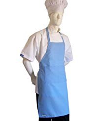 chefskin adult apron baby blue, ultra lightweight cool & fresh,, center pocket