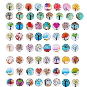 50 beautiful glass refrigerator magnets, pretty tree fridge magnets small magnets for map refrigerator cabinet whiteboard 0.7"