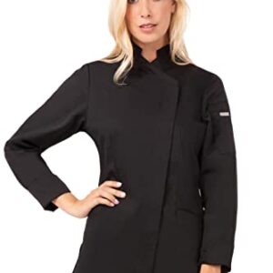 Chef Works Women's Marrakesh V-Series Chef Coat, Black, Large