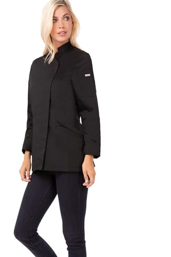 Chef Works Women's Marrakesh V-Series Chef Coat, Black, Large