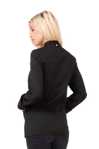 Chef Works Women's Marrakesh V-Series Chef Coat, Black, Large