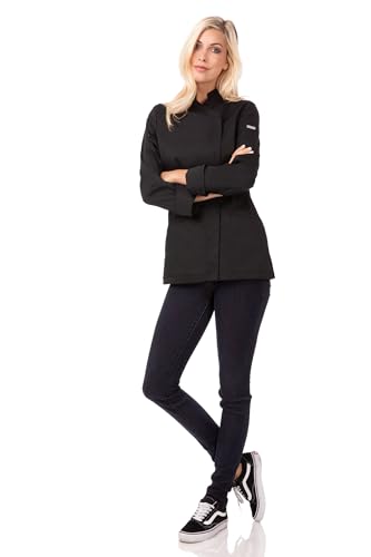 Chef Works Women's Marrakesh V-Series Chef Coat, Black, Large