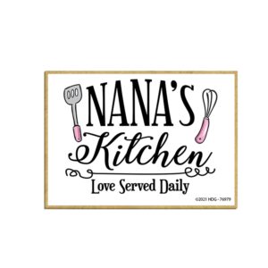 honey dew gifts, nana's kitchen love served daily, 3.5 inches by 2.5 inches, made in usa, refrigerator magnets, fridge magnets, decorative magnets, sayings magnets, magnets fridge, nana gift