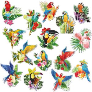 hoteam 15 pcs parrot cocktail cruise door magnets hawaii tropical magnetic refrigerator decoration car magnets fridge decal decorative fridge stickers door protector for mailbox