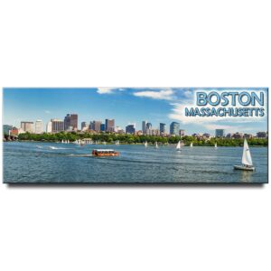 boston panoramic fridge magnet massachusetts travel souvenir
