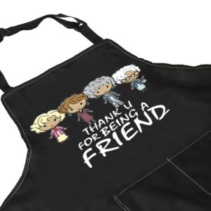 ZJXHPO Golden Inspired Apron Gift Golden Fans Gift BFF Housewarming Gift Friendship Gift Golden TV Show Bib Apron Gift (friend apron)