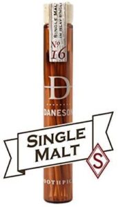 daneson single malt scotch wood toothpick lightweight portable wooden gift for men with elegant and luxury design toothpick holder 12 toothpicks(scotch)