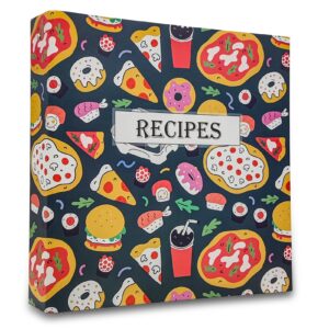full page recipe binder 8.5" x 11", 3 ring recipe book organizer kit with 30 clear protective sleeves & 20 full page recipe cards & 10 dividers - kitchen cookbook kit (blue)