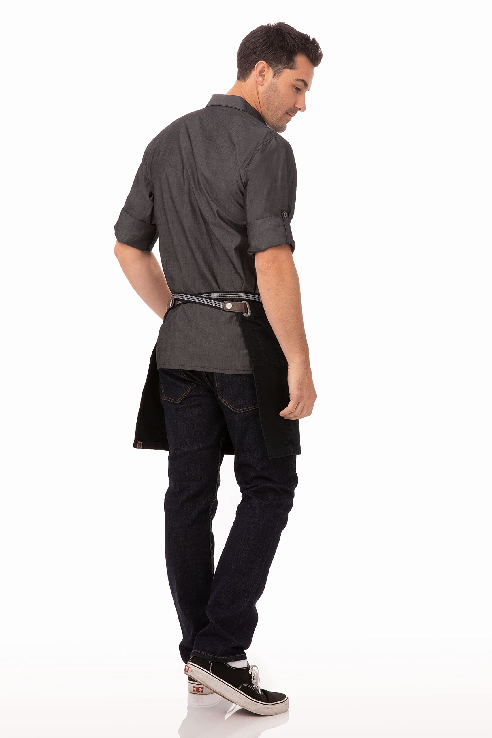 Chef Works Unisex Berkeley Half Bistro Apron, Jet Black, One Size