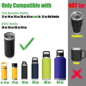 Straw Caps for YETI Rambler Lid - 12 18 26 36 64 oz and Jr 12 oz Replacement, Flexible Handle with Straw for Lid and Top Accessories Replacement