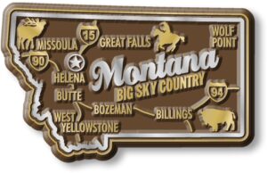 montana premium state magnet by classic magnets, 2.8" x 1.7", collectible souvenirs made in the usa