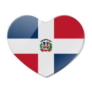 the dominican republic country flag heart acrylic fridge refrigerator magnet