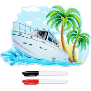 konohan cruise door magnets for cruise ship door decorations magnetic with 2 pcs paint pens marker palm tree ship car magnets cruise door decorations for carnival