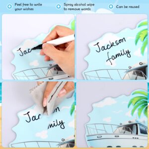 Konohan Cruise Door Magnets for Cruise Ship Door Decorations Magnetic with 2 Pcs Paint Pens Marker Palm Tree Ship Car Magnets Cruise Door Decorations for Carnival