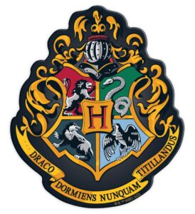 paper house productions harry potter die cut hogwarts crest 3" magnet for refrigerators and lockers