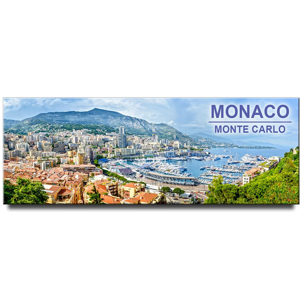 Monte Carlo Panoramic Fridge Magnet Photo Monaco Travel Souvenir