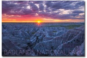 badlands national park, south dakota sunrise travel refrigerator magnet size 2.5" x 3.5"