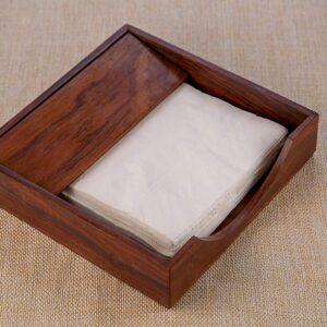 Rusticity® Wood Paper Napkin Holder for Napkin and Tissues - Sleek Design | Handmade | (7x7 in)