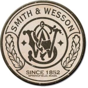 desperate enterprises smith & wesson round refrigerator magnet - funny magnets for office, home & school - made in the usa