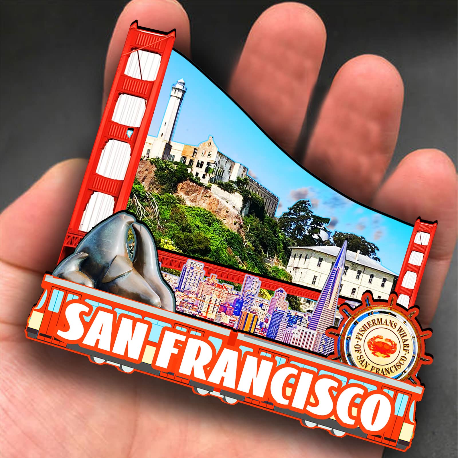 USA Wooden San Francisco Magnet 3D Fridge Magnets Travel Collectible Souvenirs Decorations Handmade Crafts-3