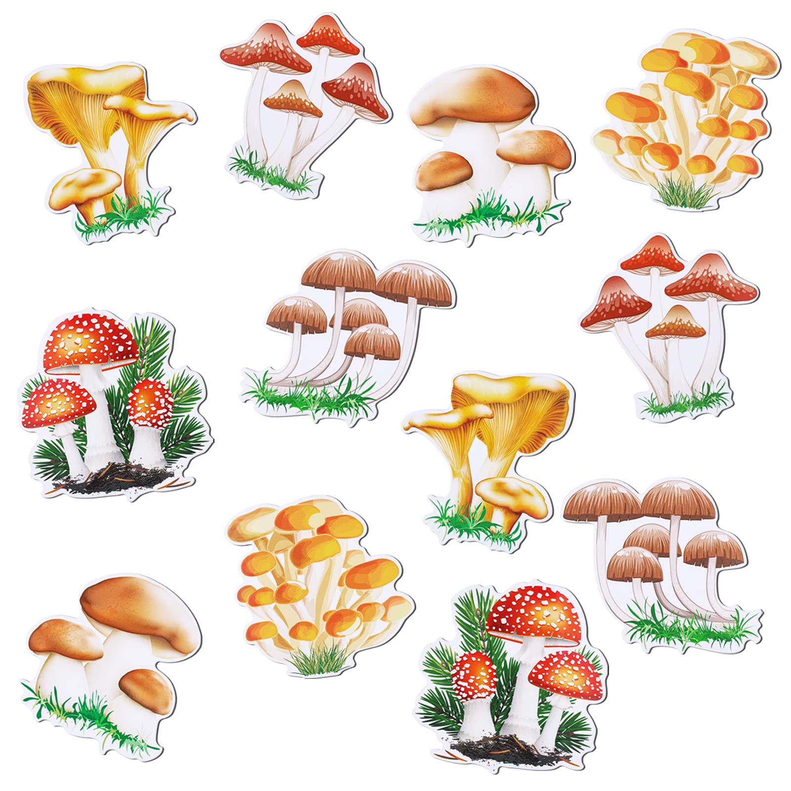 12 Pieces Mushroom Magnets Mushroom Car Magnet Fridge Magnets Art Vintage Magnets Decal Removable Fridge Magnetic Stickers Cute Locker Magnets for Office Home Whiteboard Car Decor