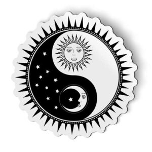 yin yang sun moon - 5.5" magnet for car locker refrigerator